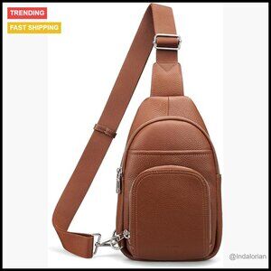 Genuine Leather Crossbody Sling Bag Anti-Theft RFID Wallet Multi-Pocket